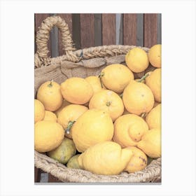 Lemons In A Basket Canvas Print