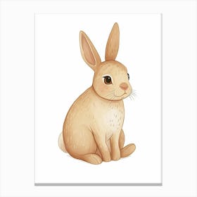 Tan Rabbit Kids Illustration 3 Canvas Print