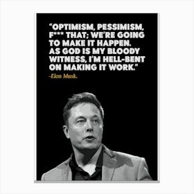 Elon Musk Quote Canvas Print