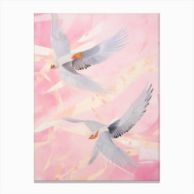 Pink Ethereal Bird Painting Chimney Swift 2 Canvas Print