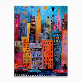 Kitsch Colourful New York Painting 4 Canvas Print