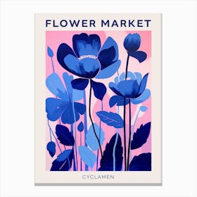 Blue Flower Market Poster Cyclamen 1 Canvas Print