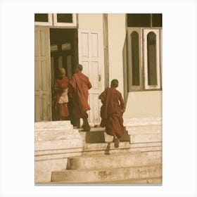 Monks On The Steps Canvas Print