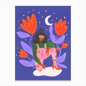 Moon Girl Canvas Print