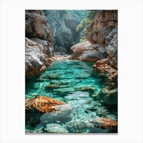 Clear Water In A Gorge Canvas Print