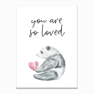 You Are So Loved Panda Canvas Print