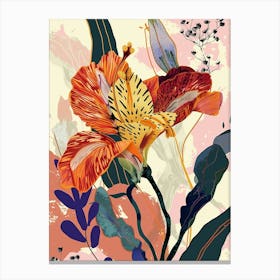 Colourful Flower Illustration Statice Flower 2 Canvas Print