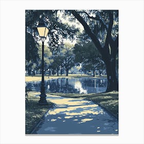 City Park Minimal Painting 2 Canvas Print