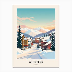Vintage Winter Travel Poster Whistler Canada 5 Canvas Print