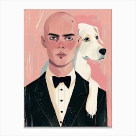 Man With A Dog Canvas Print