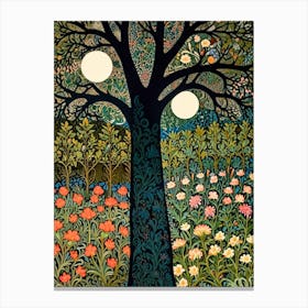 William Morris Moonlight In The Garden 7 Canvas Print