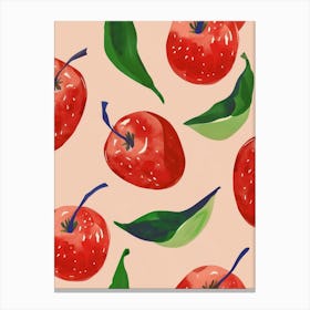 Red Apple Fruit Pattern 1 Canvas Print
