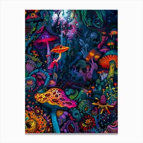 Psychedelic Mushroom Forest Canvas Print