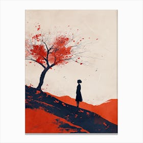 Woman Under A Tree, Minimalism Canvas Print