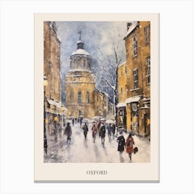 Vintage Winter Painting Poster Oxford United Kingdom 2 Canvas Print