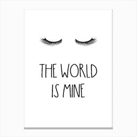 My World Lashes Quote Canvas Print