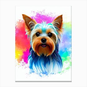 Yorkshire Terrier Rainbow Oil Painting dog Canvas Print