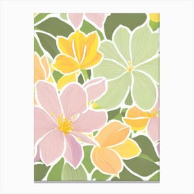 Crocus Pastel Floral 2 Flower Canvas Print