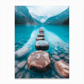 Stepping Stones In The Water Canvas Print