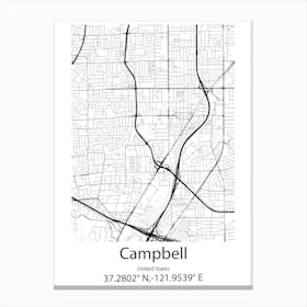 Campbell, United States Minimalist Map Canvas Print