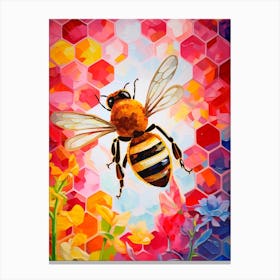 Honeycomb Bee Colour Pop 3 Canvas Print