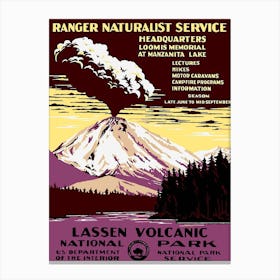 Volcano Eruption at Lassen National Park, USA Canvas Print