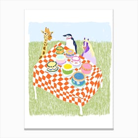 Animal Tea Party Canvas Print