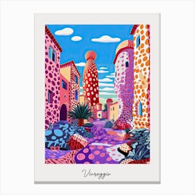 Poster Of Viareggio, Italy, Illustration In The Style Of Pop Art 1 Canvas Print