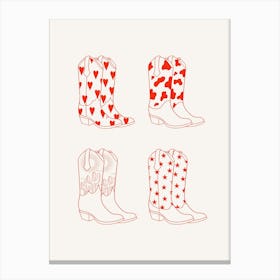 Red Cowboy Boots Canvas Print
