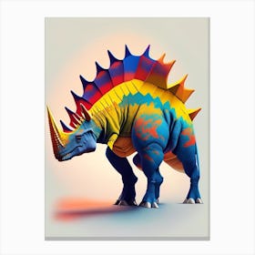 Pachyrhinosaurus Primary Colours Dinosaur Canvas Print