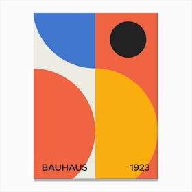Bauhaus Exhibition 1923 Pattern 02, bauhaus, vintage, retro, pop, modern, contemporary, 70s, 90s, colorful, european, exhibition, museum, abstract, geometric, circles Canvas Print