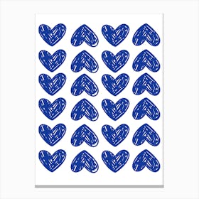 Blue Hearts Canvas Print