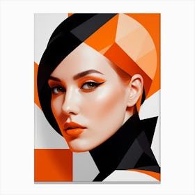 Woman Portrait Minimalism Geometric Pop Art (23) Canvas Print
