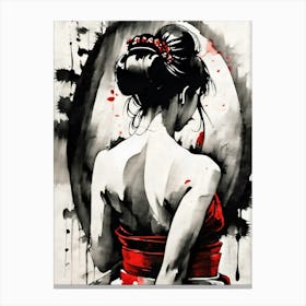 Geisha Painting Canvas Print