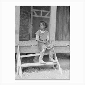 Untitled Photo, Possibly Related To Daughter Of Sharecropper On Steps Of Front Porch, New Madrid County Canvas Print