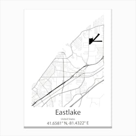 Eastlake,United States Minimalist Map Canvas Print