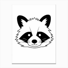 A Minimalist Line Art Piece Of A Cute Raccoon 1 Canvas Print