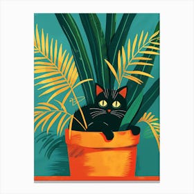 Cat In Pot 4 Canvas Print