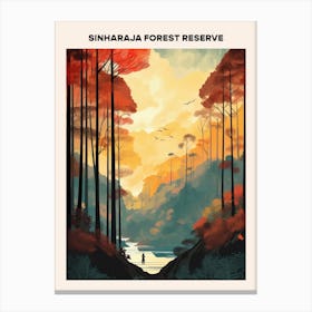 Sinharaja Forest Reserve Midcentury Travel Poster Canvas Print
