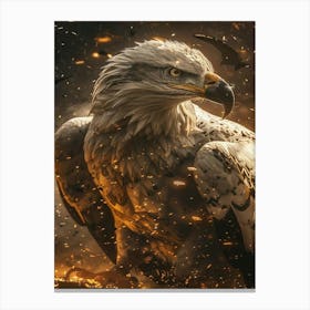 Eagle In Flames Canvas Print