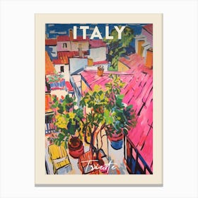 Trieste Italy 2 Fauvist Painting Travel Poster Canvas Print