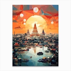 Bangkok, Thailand, Geometric Illustration 4 Canvas Print