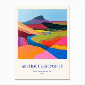 Colourful Abstract Brecon Beacons National Park Wales 2 Poster Blue Canvas Print