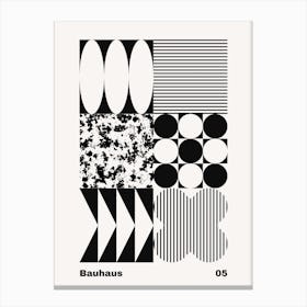 Geometric Bauhaus Poster B&W 5 Canvas Print