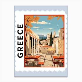 Greece 4 Travel Stamp Poster Canvas Print