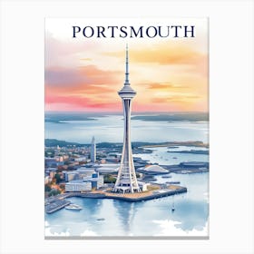 Portsmouth Retro Vintage Travel V 01 Canvas Print