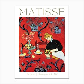 Henri Matisse Poster Print of Dessert - Harmony in Red 1908 in HD Wonderful Printed Artwork Remastered Showing Original Texture High Resolution Vibrant Canvas Print