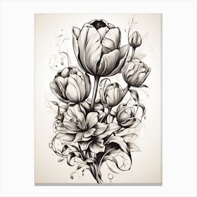 Tulips In A Vase Canvas Print