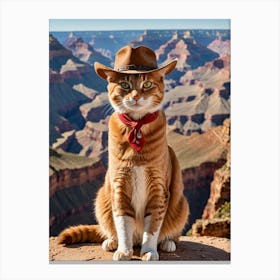 Furever Exploring A Selfie Series Cowboy Cat Canvas Print