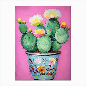 Cactus In A Pot Canvas Print